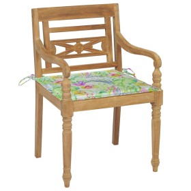 vidaXL Batavia-Stühle mit Kissen 4 Stk. Massivholz Teak