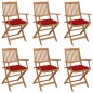 vidaXL Klappbare Gartenstühle 6 Stk. mit Kissen Massivholz Akazie vidaXL Klappbare Gartenstühle 6 Stk. mit Kissen Massivholz Akazie