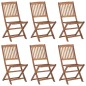 vidaXL Klappbare Gartenstühle 6 Stk. mit Kissen Massivholz Akazie vidaXL Klappbare Gartenstühle 6 Stk. mit Kissen Massivholz Akazie