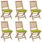 vidaXL Klappbare Gartenstühle 6 Stk. mit Kissen Massivholz Akazie vidaXL Klappbare Gartenstühle 6 Stk. mit Kissen Massivholz Akazie