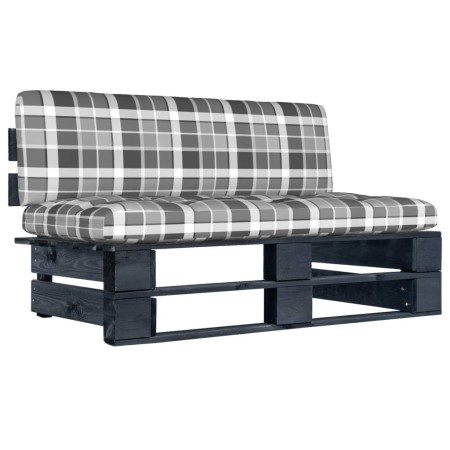 vidaXL Garten-Mittelsofa aus Paletten Schwarz Kiefernholz Imprägniert