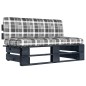 vidaXL Garten-Mittelsofa aus Paletten Schwarz Kiefernholz Imprägniert vidaXL Garten-Mittelsofa aus Paletten Schwarz Kiefernholz Imprägniert