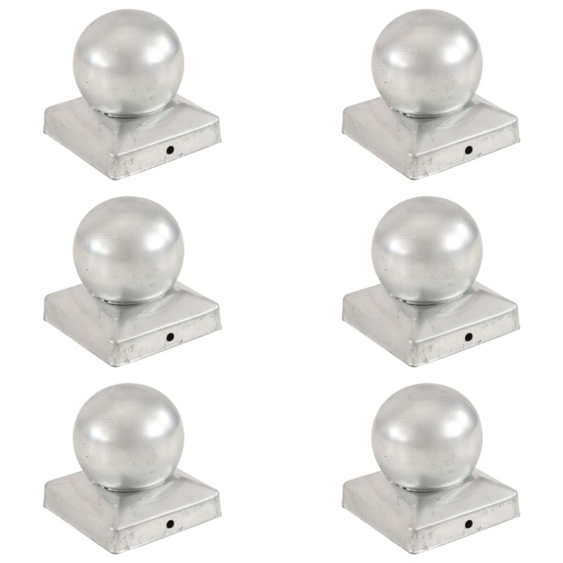 vidaXL Pfostenkappen 6 Stk. Kugelform Verzinktes Metall 91 x 91 mm vidaXL Pfostenkappen 6 Stk. Kugelform Verzinktes Metall 91 x 91 mm
