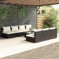vidaXL 8-tlg. Garten-Lounge-Set mit Kissen Poly Rattan Schwarz vidaXL 8-tlg. Garten-Lounge-Set mit Kissen Poly Rattan Schwarz
