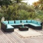 vidaXL 10-tlg. Garten-Lounge-Set mit Kissen Poly Rattan Schwarz vidaXL 10-tlg. Garten-Lounge-Set mit Kissen Poly Rattan Schwarz