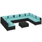 vidaXL 10-tlg. Garten-Lounge-Set mit Kissen Poly Rattan Schwarz vidaXL 10-tlg. Garten-Lounge-Set mit Kissen Poly Rattan Schwarz