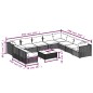 vidaXL 11-tlg. Garten-Lounge-Set mit Kissen Schwarz Poly Rattan vidaXL 11-tlg. Garten-Lounge-Set mit Kissen Schwarz Poly Rattan