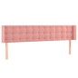 vidaXL Kopfteil mit Ohren Rosa 183x16x78/88 cm Samt vidaXL Kopfteil mit Ohren Rosa 183x16x78/88 cm Samt