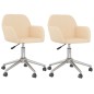 vidaXL Esszimmerstühle 2 Stk. Drehbar Creme Stoff vidaXL Esszimmerstühle 2 Stk. Drehbar Creme Stoff