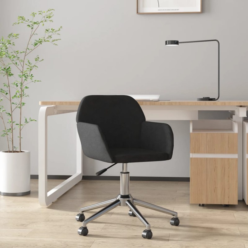 vidaXL Bürostuhl Drehbar Schwarz Stoff vidaXL Bürostuhl Drehbar Schwarz Stoff
