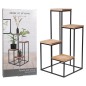 Home&Styling Pflanzenständer mit 4 Ablagen Natur und Schwarz Home&Styling Pflanzenständer mit 4 Ablagen Natur und Schwarz