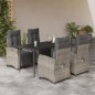vidaXL 5-tlg. Garten-Essgruppe mit Kissen Hellgrau Poly Rattan vidaXL 5-tlg. Garten-Essgruppe mit Kissen Hellgrau Poly Rattan