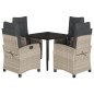 vidaXL 5-tlg. Garten-Essgruppe mit Kissen Hellgrau Poly Rattan vidaXL 5-tlg. Garten-Essgruppe mit Kissen Hellgrau Poly Rattan