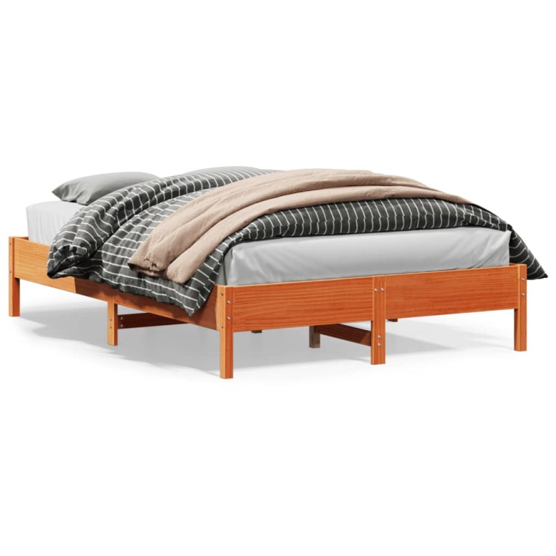 vidaXL Massivholzbett ohne Matratze Wachsbraun 150x200 cm Kiefernholz vidaXL Massivholzbett ohne Matratze Wachsbraun 150x200 cm Kiefernholz
