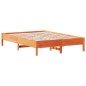 vidaXL Massivholzbett ohne Matratze Wachsbraun 150x200 cm Kiefernholz vidaXL Massivholzbett ohne Matratze Wachsbraun 150x200 cm Kiefernholz