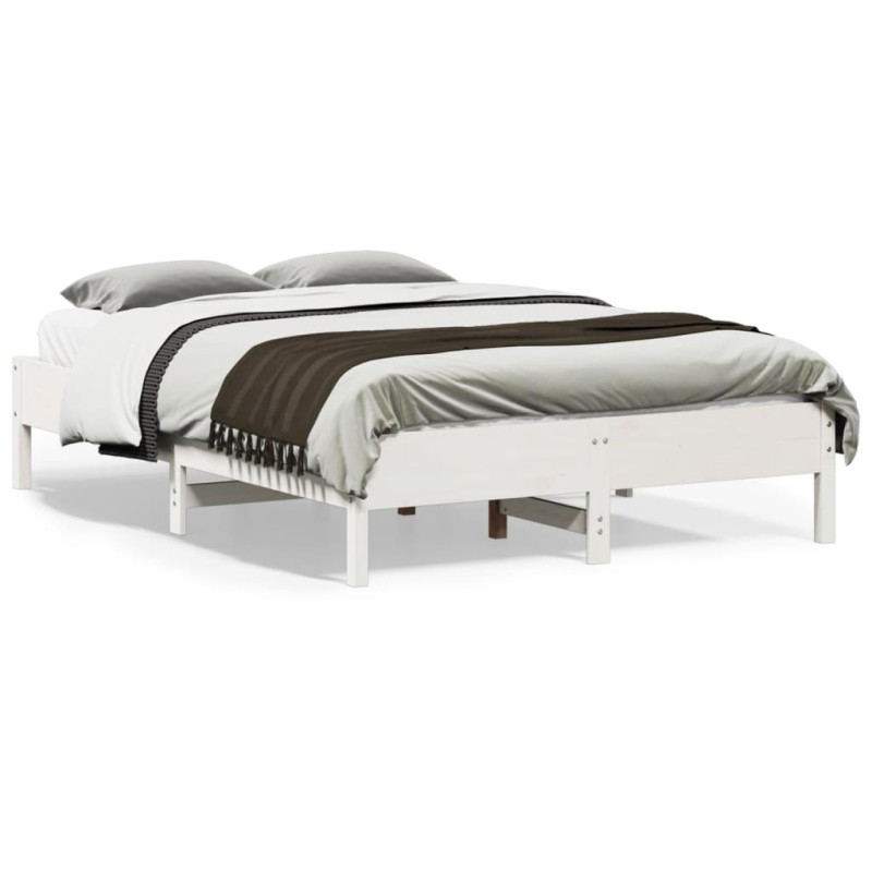 vidaXL Massivholzbett ohne Matratze Weiß 135x190 cm Kiefernholz vidaXL Massivholzbett ohne Matratze Weiß 135x190 cm Kiefernholz