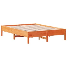 vidaXL Massivholzbett ohne Matratze Wachsbraun 120x190 cm Kiefernholz