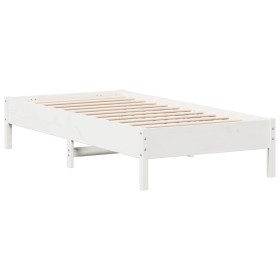 vidaXL Massivholzbett ohne Matratze Weiß 75x190 cm Kiefernholz