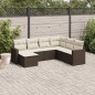 vidaXL 7-tlg. Garten-Sofagarnitur mit Kissen Braun Poly Rattan vidaXL 7-tlg. Garten-Sofagarnitur mit Kissen Braun Poly Rattan