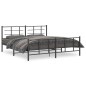 vidaXL Bettgestell mit Kopf- und Fußteil Metall Schwarz 183x213 cm vidaXL Bettgestell mit Kopf- und Fußteil Metall Schwarz 183x213 cm