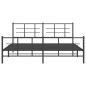 vidaXL Bettgestell mit Kopf- und Fußteil Metall Schwarz 183x213 cm vidaXL Bettgestell mit Kopf- und Fußteil Metall Schwarz 183x213 cm