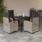 vidaXL 5-tlg. Garten-Essgruppe mit Kissen Hellgrau Poly Rattan vidaXL 5-tlg. Garten-Essgruppe mit Kissen Hellgrau Poly Rattan