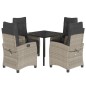 vidaXL 5-tlg. Garten-Essgruppe mit Kissen Hellgrau Poly Rattan vidaXL 5-tlg. Garten-Essgruppe mit Kissen Hellgrau Poly Rattan