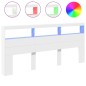 vidaXL LED-Kopfteil mit Ablagen Weiß 220x17x102 cm vidaXL LED-Kopfteil mit Ablagen Weiß 220x17x102 cm