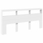vidaXL LED-Kopfteil mit Ablagen Weiß 220x17x102 cm vidaXL LED-Kopfteil mit Ablagen Weiß 220x17x102 cm