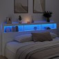 vidaXL LED-Kopfteil mit Ablagen Weiß 220x17x102 cm vidaXL LED-Kopfteil mit Ablagen Weiß 220x17x102 cm