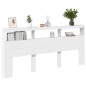 vidaXL LED-Kopfteil mit Ablagen Weiß 220x17x102 cm vidaXL LED-Kopfteil mit Ablagen Weiß 220x17x102 cm