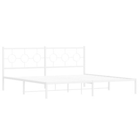 vidaXL Bettgestell mit Kopfteil Metall Weiß 193x203 cm