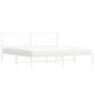 vidaXL Bettgestell mit Kopfteil Metall Weiß 193x203 cm