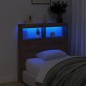 vidaXL LED-Kopfteil mit Ablagen Braun Eichen-Optik 100x17x102 cm
