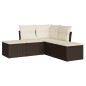 vidaXL 5-tlg. Garten-Sofagarnitur mit Kissen Braun Poly Rattan vidaXL 5-tlg. Garten-Sofagarnitur mit Kissen Braun Poly Rattan