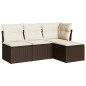 vidaXL 4-tlg. Garten-Sofagarnitur mit Kissen Braun Poly Rattan vidaXL 4-tlg. Garten-Sofagarnitur mit Kissen Braun Poly Rattan