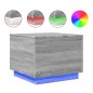 vidaXL Couchtisch mit LED-Leuchten Grau Sonoma 50x50x40 cm vidaXL Couchtisch mit LED-Leuchten Grau Sonoma 50x50x40 cm
