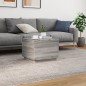 vidaXL Couchtisch mit LED-Leuchten Grau Sonoma 50x50x40 cm vidaXL Couchtisch mit LED-Leuchten Grau Sonoma 50x50x40 cm