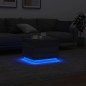 vidaXL Couchtisch mit LED-Leuchten Grau Sonoma 50x50x40 cm vidaXL Couchtisch mit LED-Leuchten Grau Sonoma 50x50x40 cm