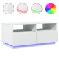 vidaXL Couchtisch mit LED-Leuchten Weiß 90x49x40 cm vidaXL Couchtisch mit LED-Leuchten Weiß 90x49x40 cm