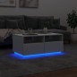 vidaXL Couchtisch mit LED-Leuchten Weiß 90x49x40 cm vidaXL Couchtisch mit LED-Leuchten Weiß 90x49x40 cm