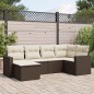 vidaXL 6-tlg. Garten-Sofagarnitur mit Kissen Braun Poly Rattan vidaXL 6-tlg. Garten-Sofagarnitur mit Kissen Braun Poly Rattan