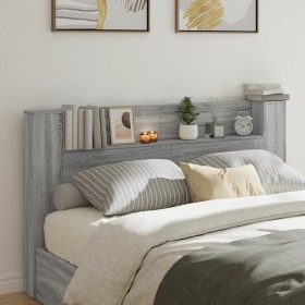 vidaXL LED-Kopfteil mit Ablage Grau-Sonoma 180x16,5x103,5 cm