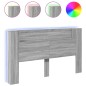 vidaXL LED-Kopfteil mit Ablage Grau-Sonoma 180x16,5x103,5 cm