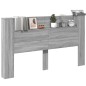 vidaXL LED-Kopfteil mit Ablage Grau-Sonoma 180x16,5x103,5 cm