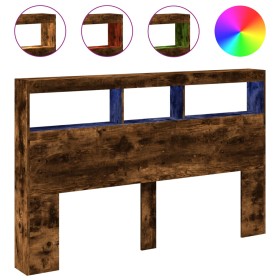 vidaXL LED-Kopfteil mit Ablage Räuchereiche 160x17x102 cm