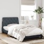 vidaXL Bettgestell mit LED-Leuchten Dunkelgrau 100x200 cm Samt vidaXL Bettgestell mit LED-Leuchten Dunkelgrau 100x200 cm Samt