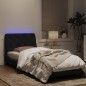vidaXL Bettgestell mit LED-Leuchten Schwarz 90x190 cm Samt vidaXL Bettgestell mit LED-Leuchten Schwarz 90x190 cm Samt