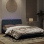 vidaXL Bettgestell mit LED-Leuchten Dunkelgrau 140x190 cm Samt vidaXL Bettgestell mit LED-Leuchten Dunkelgrau 140x190 cm Samt