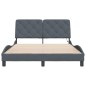 vidaXL Bettgestell mit LED-Leuchten Dunkelgrau 140x190 cm Samt vidaXL Bettgestell mit LED-Leuchten Dunkelgrau 140x190 cm Samt